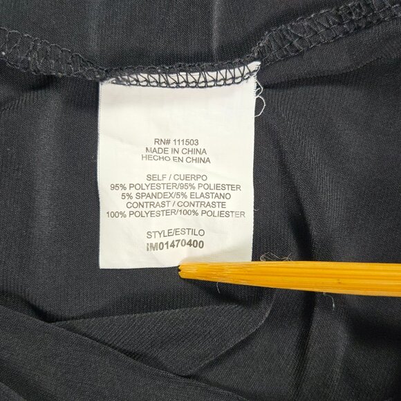 AUW Black Lace Blouse Large Date Night Cocktail Top‎ Flutter Sleeve Chic - Picture 7 of 11